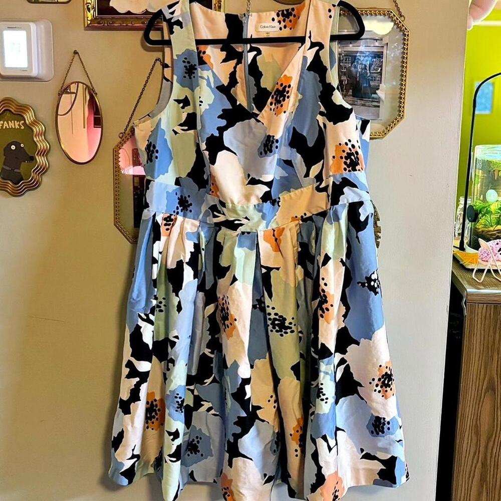 Calvin klein plus size floral midi dress